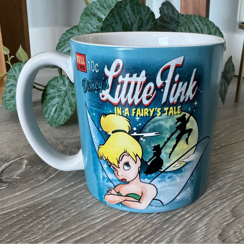 Disney Store Tinker Bell Little Tink Peter Pan Blue Mug Collectible NWOT